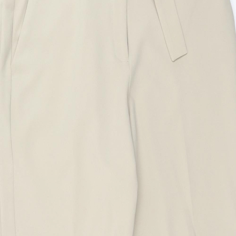 Very Womens Beige Polyester Carrot Trousers Size 16 Regular Hook & Eye