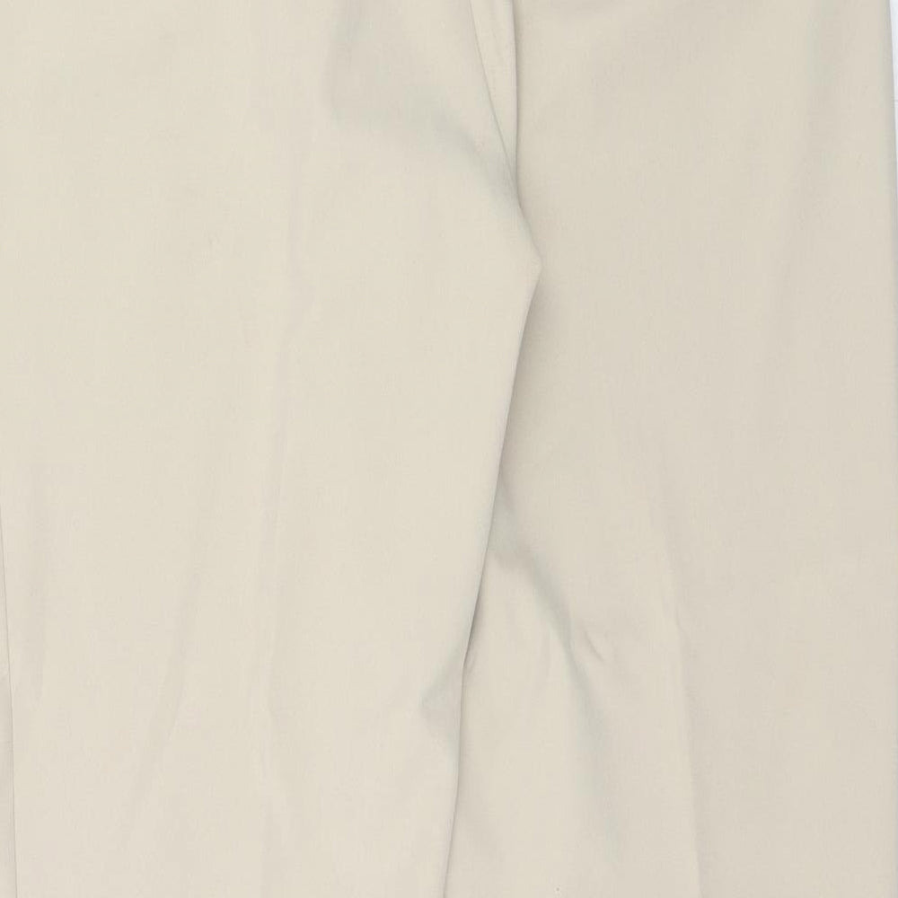 Very Womens Beige Polyester Carrot Trousers Size 16 Regular Hook & Eye