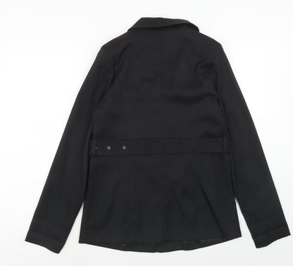 PRETTYLITTLETHING Womens Black Polyester Jacket Blazer Size 8
