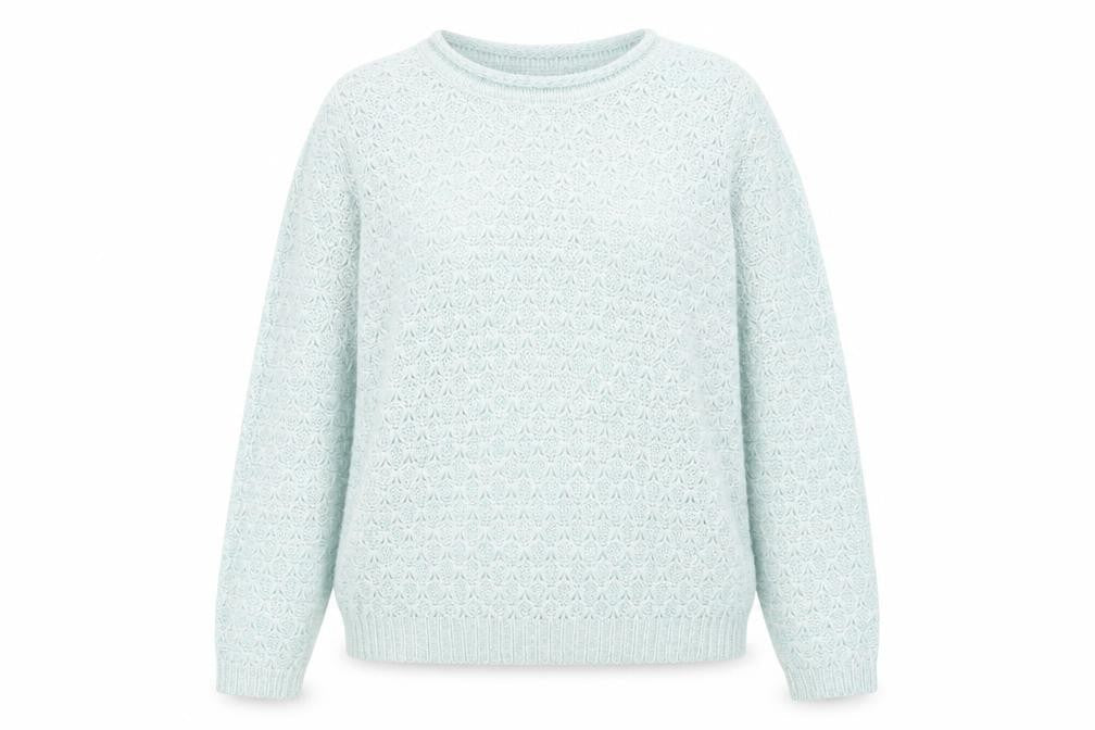 M&Co Womens Blue Round Neck Acrylic Pullover Jumper Size 14