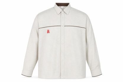 Gottfried Schmidt Mens Beige Check Polyester Button-Up Size 2XL Collared Button