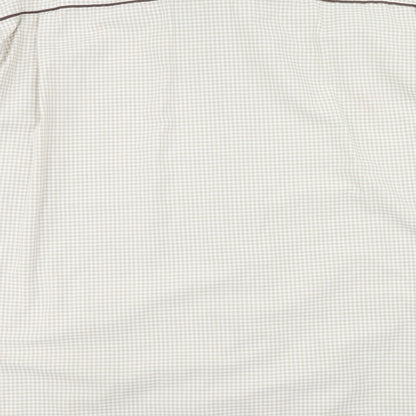 Gottfried Schmidt Mens Beige Check Polyester Button-Up Size 2XL Collared Button