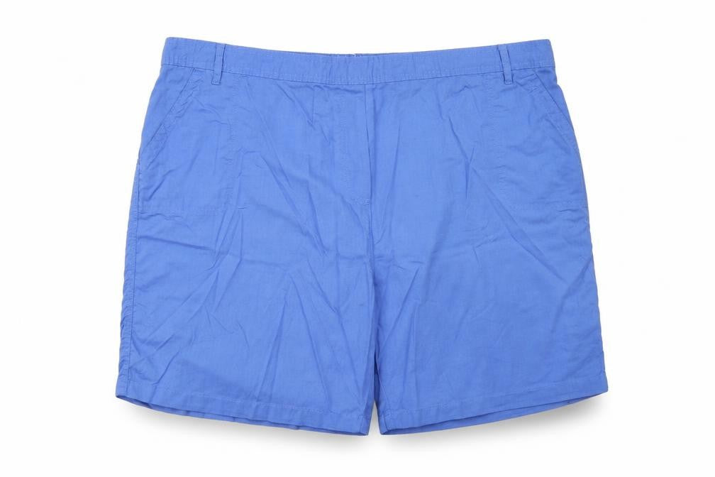 Anthology Womens Blue Cotton Basic Shorts Size 32 Regular Pull On