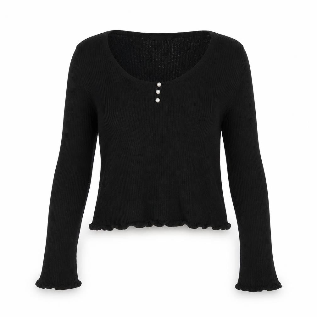 Nasty Gal Womens Black Round Neck Viscose Pullover Jumper Size 12