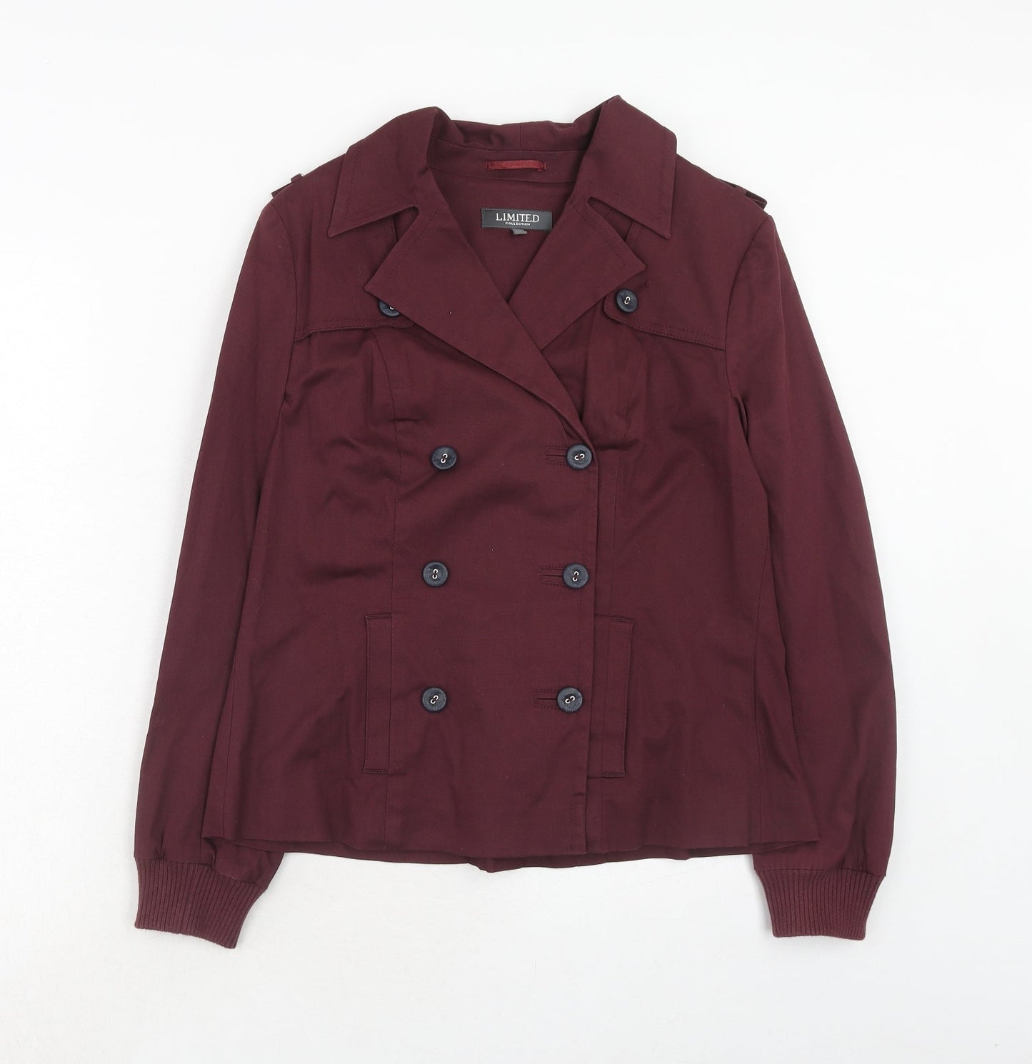 Marks and Spencer Womens Purple Pea Coat Coat Size 12 Button