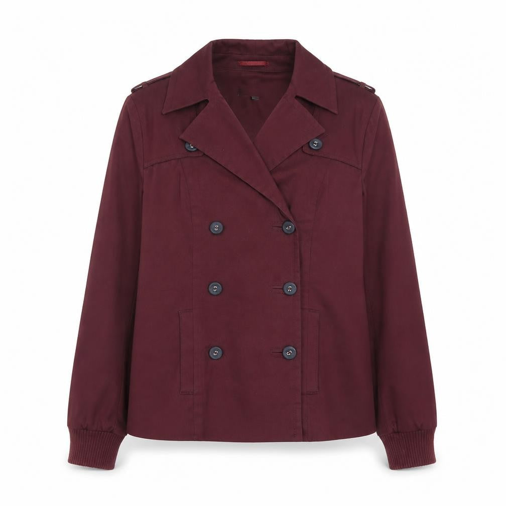 Marks & Spencer Womens Purple Pea Coat Coat Size 12 Button