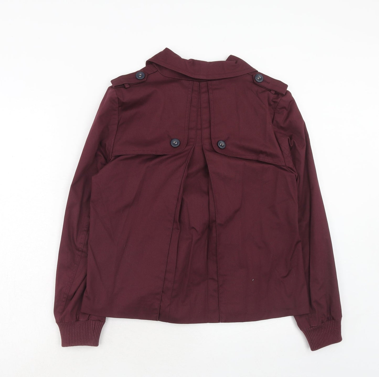 Marks and Spencer Womens Purple Pea Coat Coat Size 12 Button