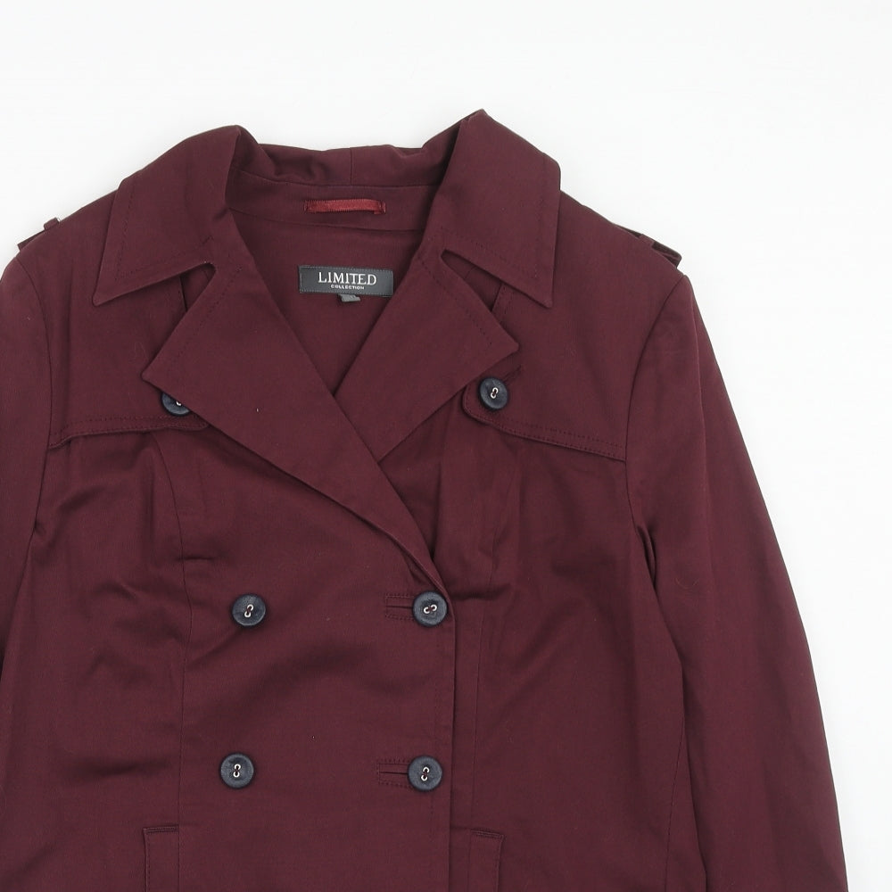 Marks and Spencer Womens Purple Pea Coat Coat Size 12 Button