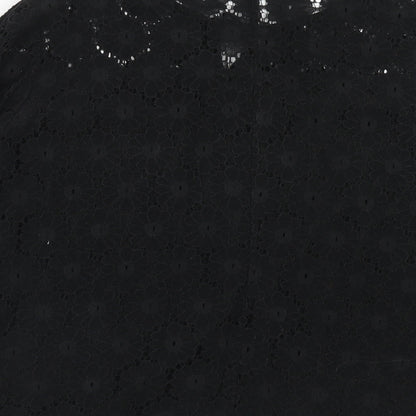 Zanzea Womens Black Cotton Basic Blouse Size 2XL Round Neck