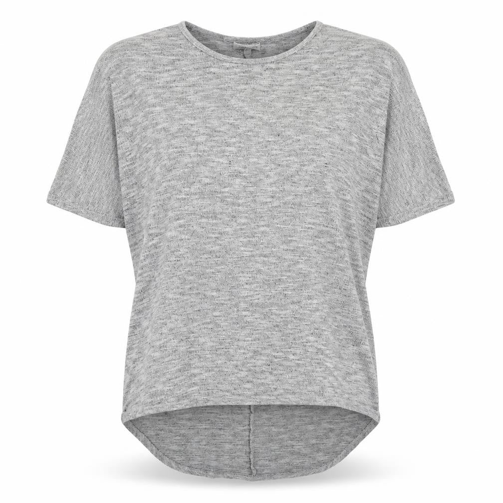 Apricot Womens Grey Geometric Polyester Basic Blouse Size L Round Neck