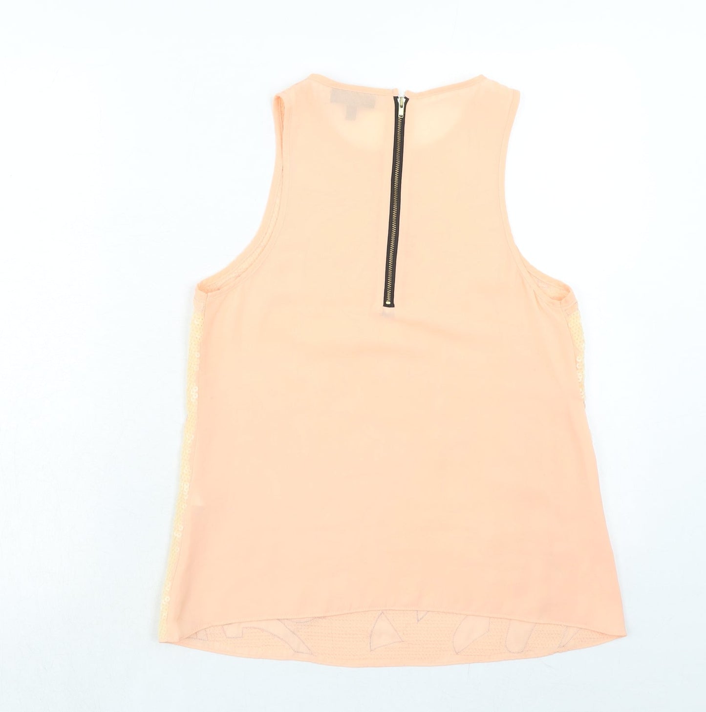 Warehouse Womens Pink Polyester Basic Tank Size 10 Round Neck