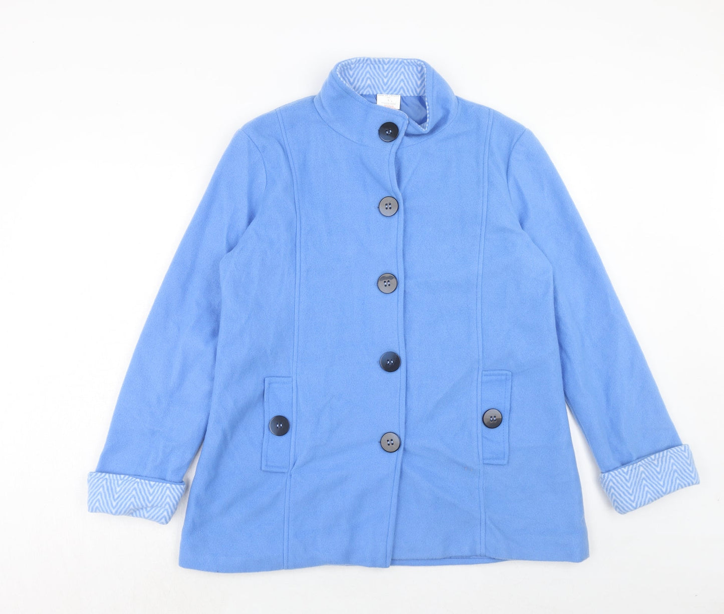 Anne De Lancay Womens Blue Jacket Size S Button