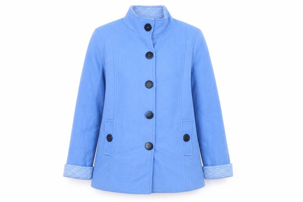 Anne De Lancay Womens Blue Jacket Size S Button