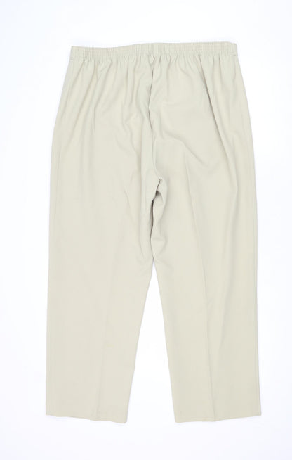Slimma Womens Beige Polyester Trousers Size 20 Regular