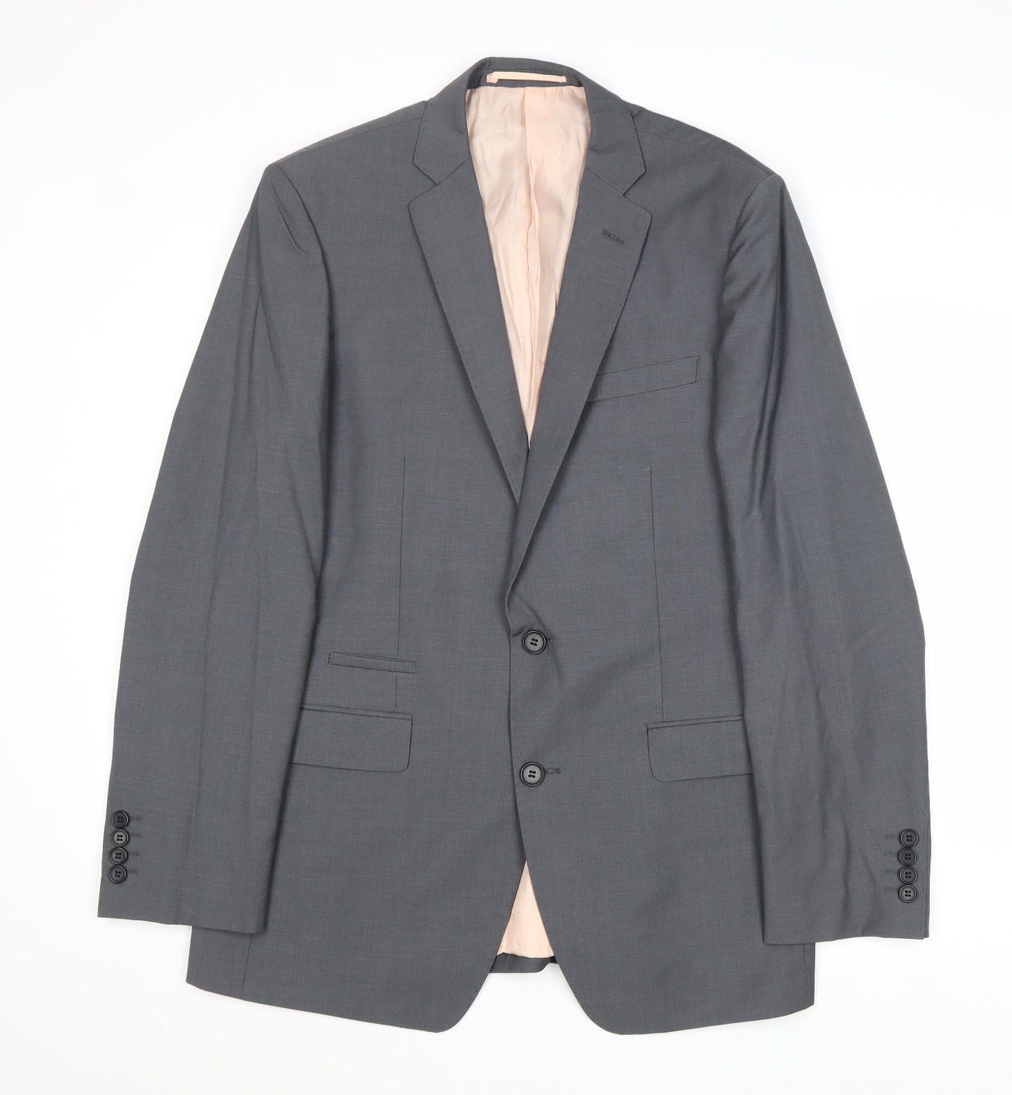 French Connection Mens Grey Polyester Jacket Suit Jacket Size 38 Regular