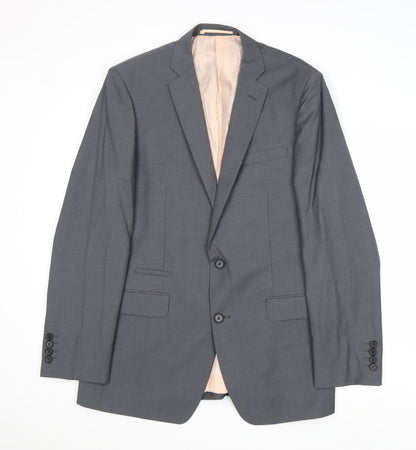 Additional front view of French Connection men’s grey polyester jacket suit jacket, size 38, regular