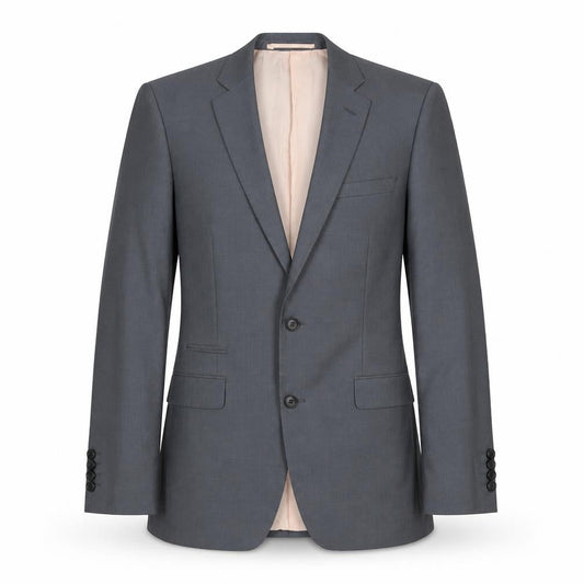Front view of French Connection men’s grey polyester jacket suit jacket, size 38, regular