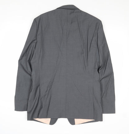 Back view of French Connection men’s grey polyester jacket suit jacket, size 38, regular