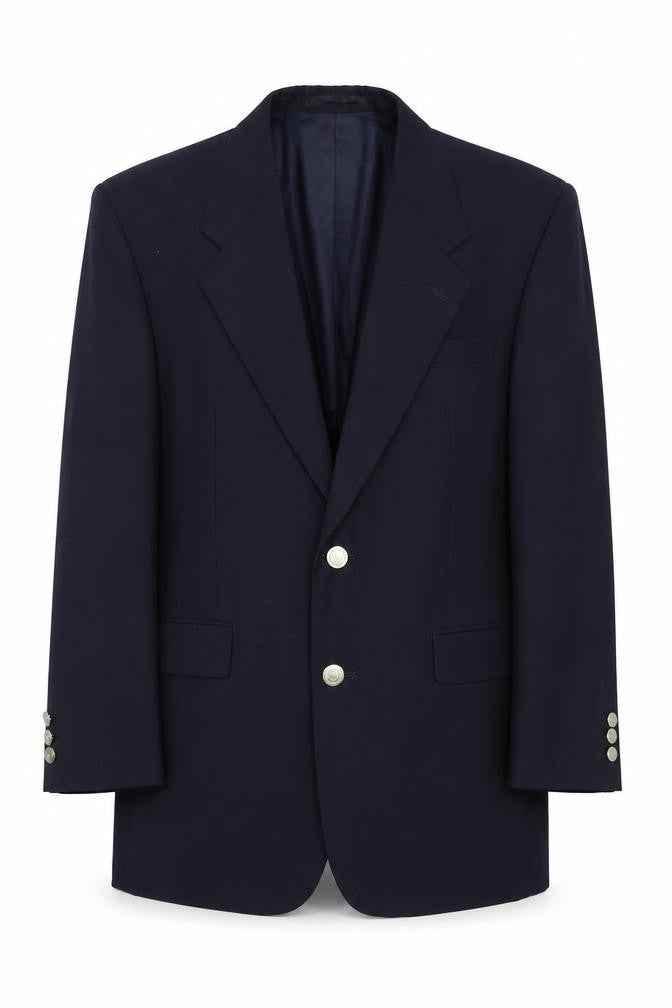 Master Jackie Mens Blue Wool Jacket Blazer Size 38 Regular
