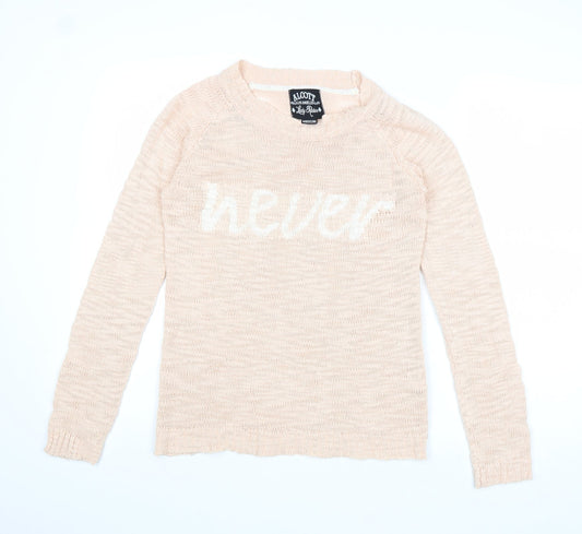 alcott Womens Pink Round Neck Acrylic Pullover Jumper Size M - Never