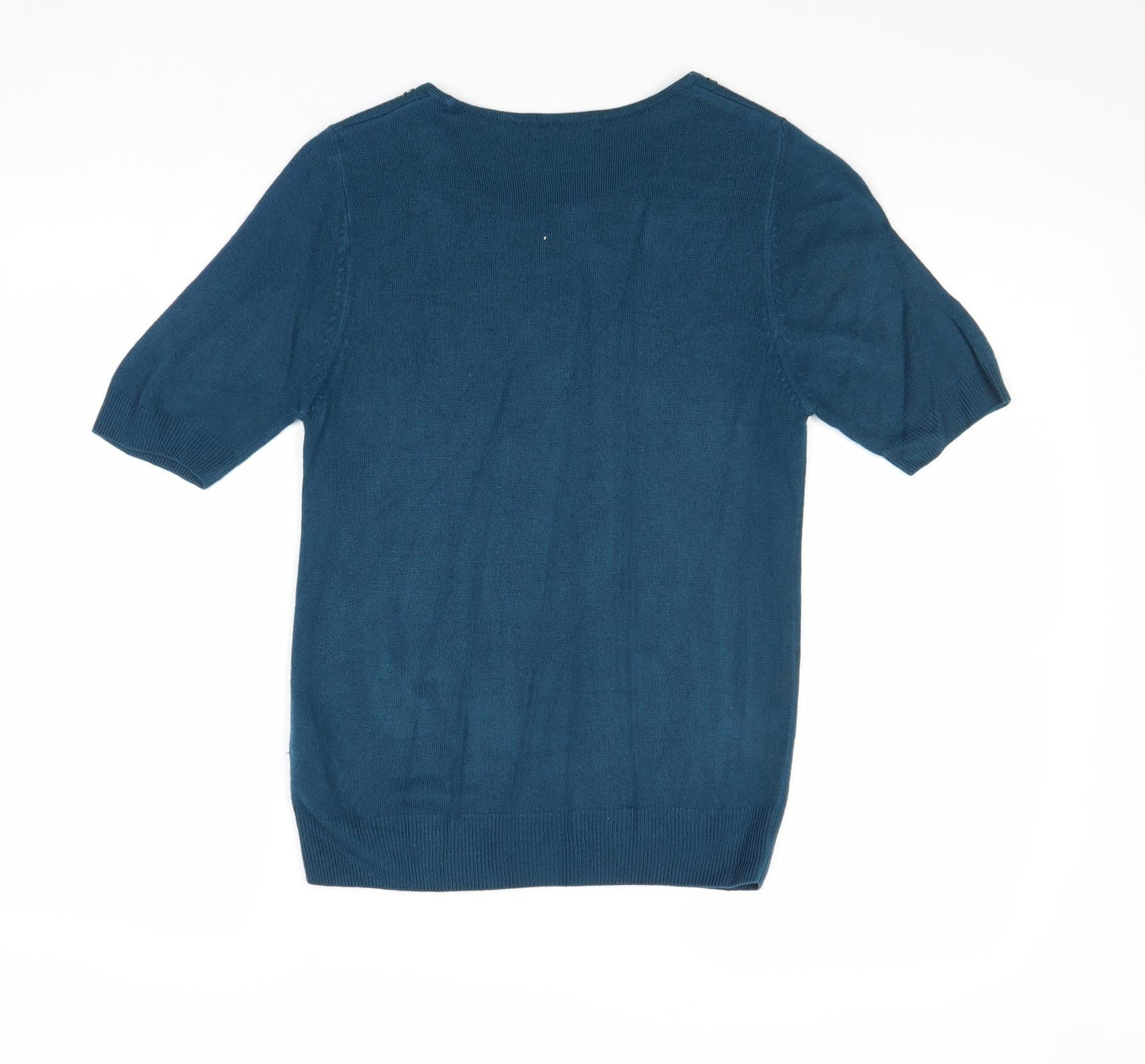 Marks and Spencer Womens Blue Round Neck Acrylic Pullover Jumper Size 8