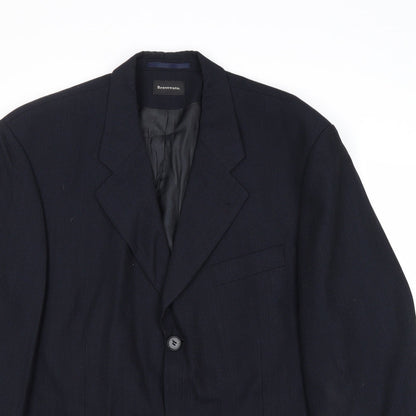 Benvenuto Mens Blue Polyester Jacket Suit Jacket Size 42 Regular