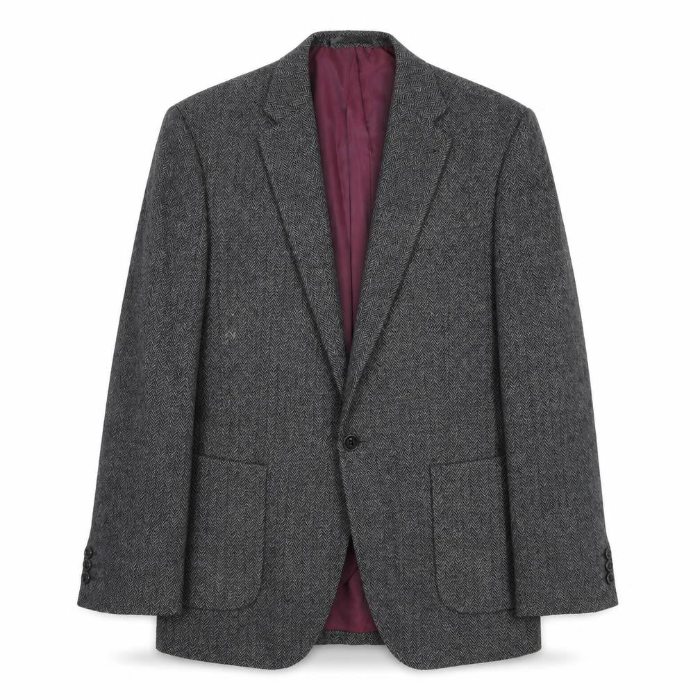 B&W Mens Grey Wool Jacket Blazer Size 38 Regular