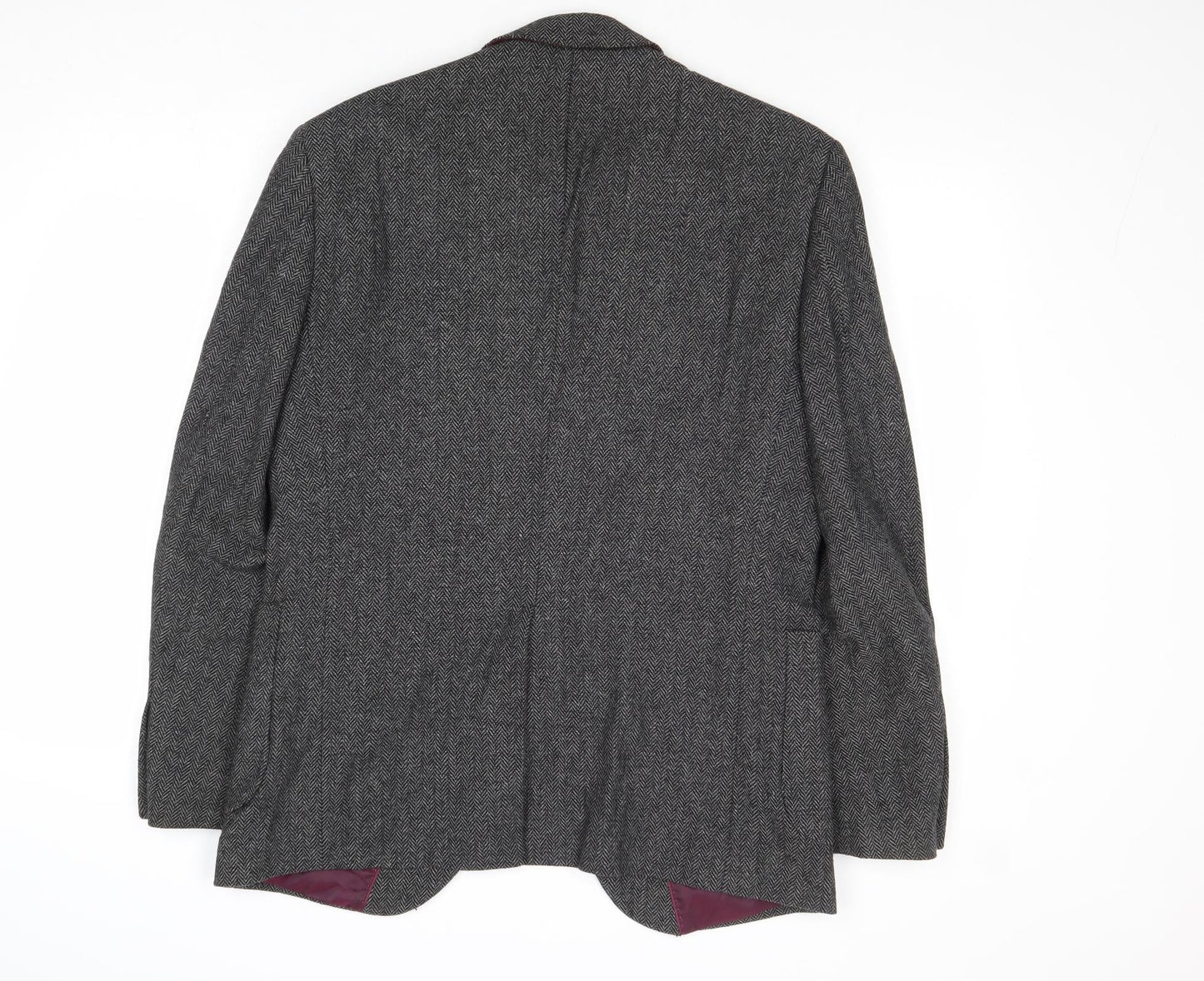 B&W Mens Grey Wool Jacket Blazer Size 38 Regular