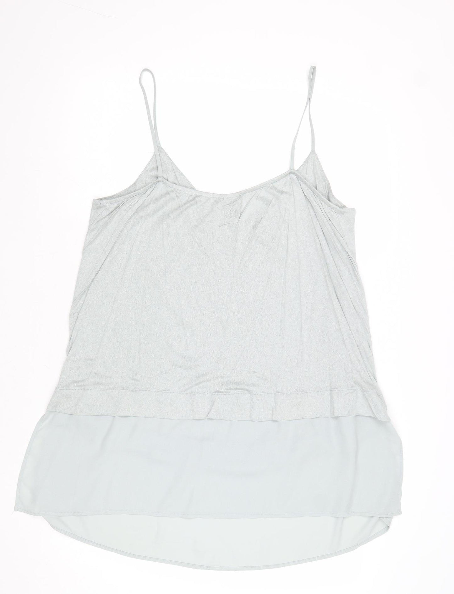 Lindex Womens Blue Polyester Basic Tank Size XL V-Neck