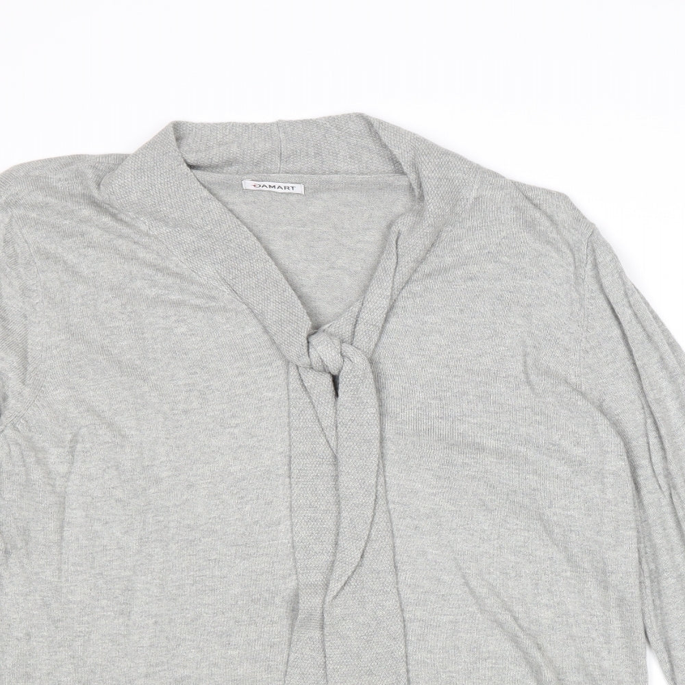 Damart Womens Grey V-Neck Viscose Pullover Jumper Size L