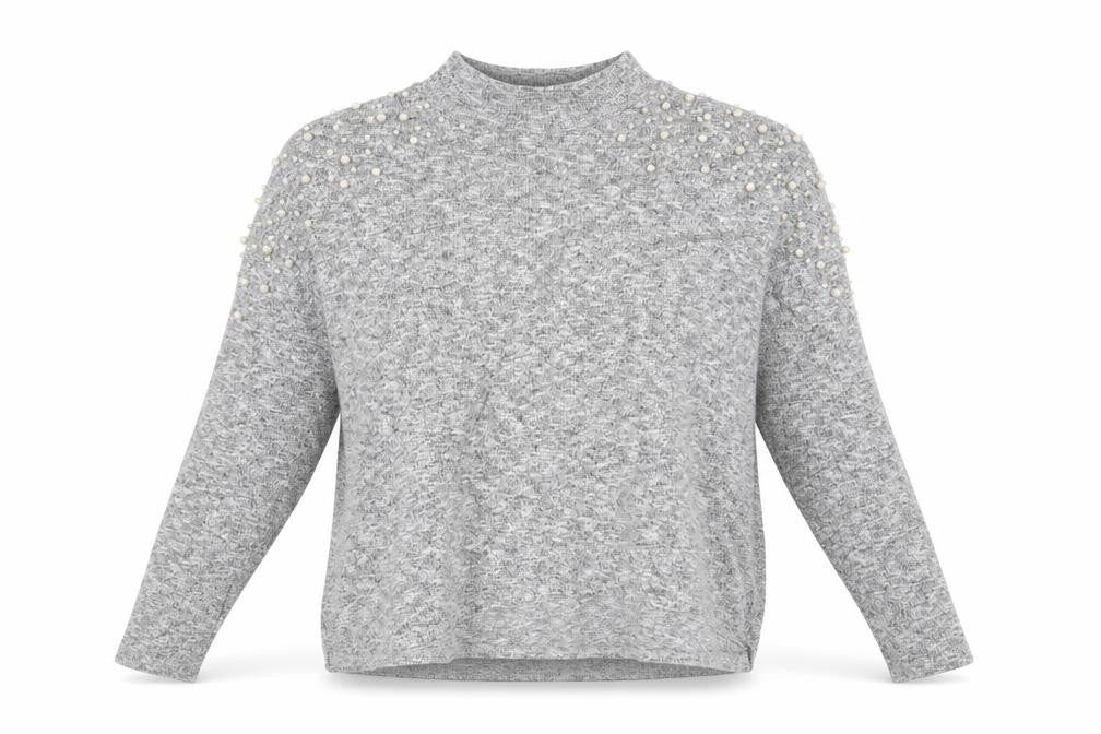 Divided by H&M Womens Grey Mock Neck Polyester Pullover Jumper Size M