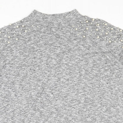 Divided by H&M Womens Grey Mock Neck Polyester Pullover Jumper Size M