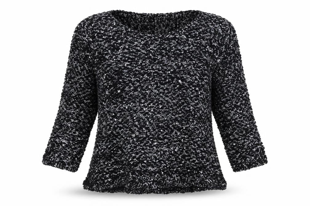 Plaza Italia Womens Black Round Neck Polyester Pullover Jumper Size S