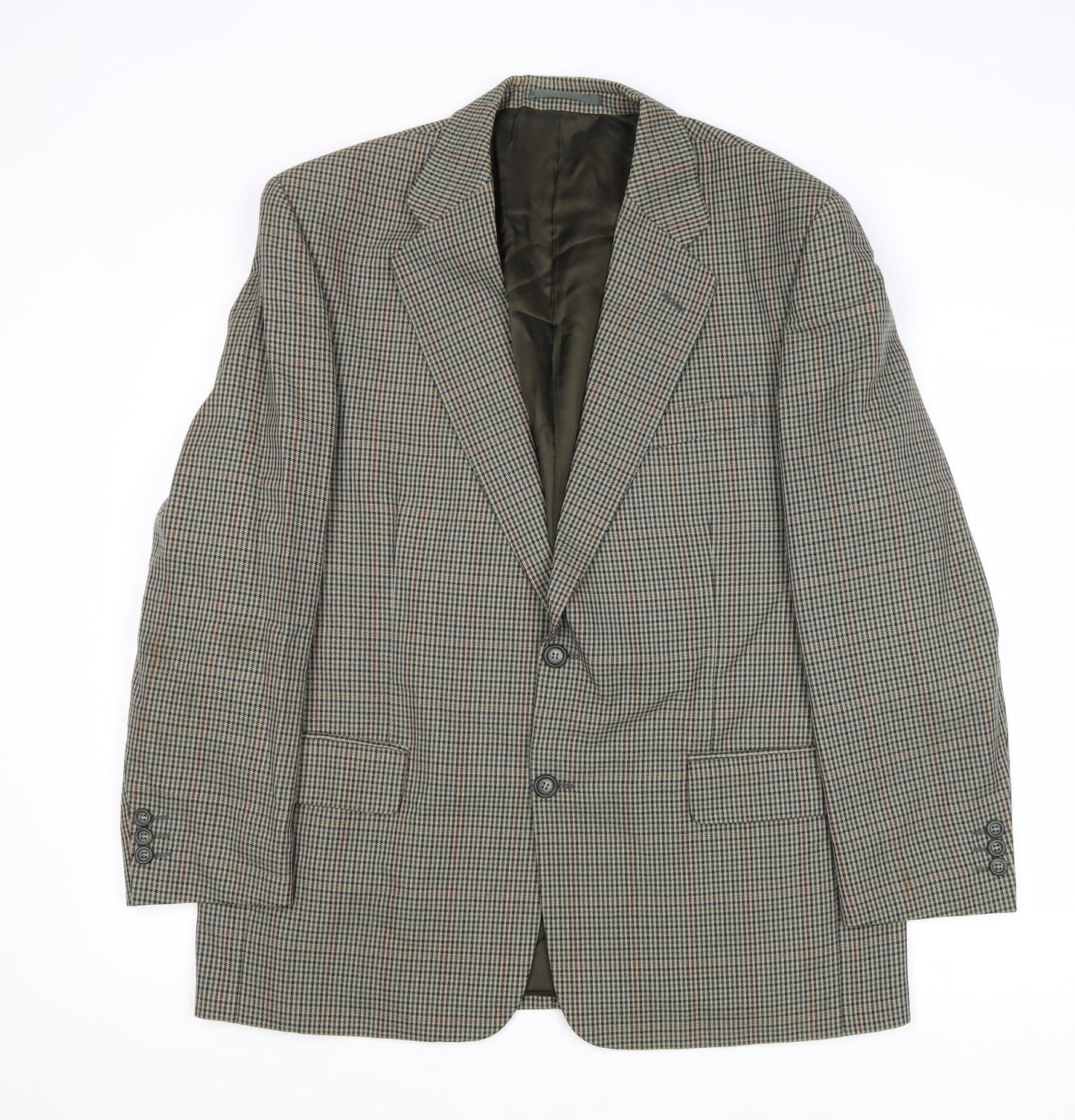 Charlton Gray Mens Multicoloured Geometric Wool Jacket Suit Jacket Size 42 Regular