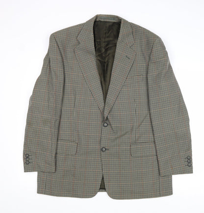 Charlton Gray Mens Multicoloured Geometric Wool Jacket Suit Jacket Size 42 Regular