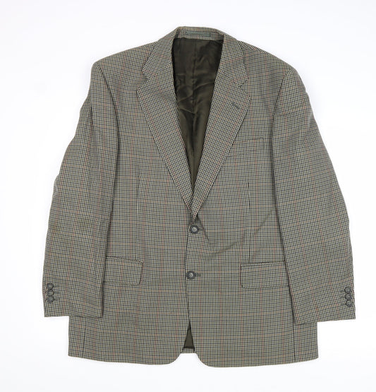 Charlton Gray Mens Multicoloured Geometric Wool Jacket Suit Jacket Size 42 Regular