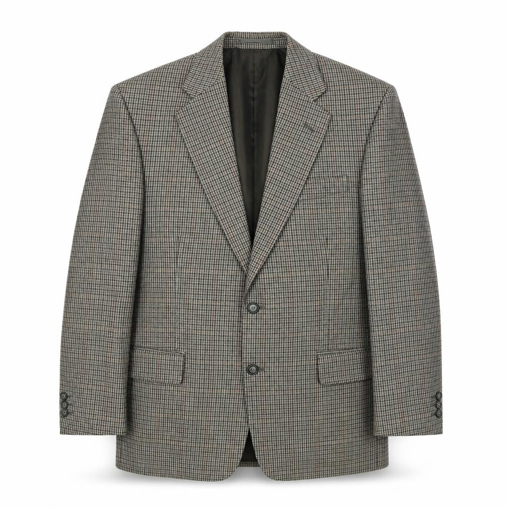 Charlton Gray Mens Multicoloured Geometric Wool Jacket Suit Jacket Size 42 Regular