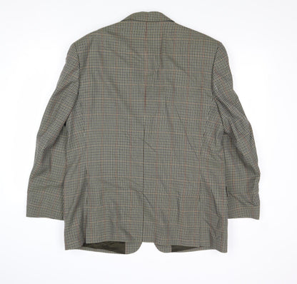 Charlton Gray Mens Multicoloured Geometric Wool Jacket Suit Jacket Size 42 Regular