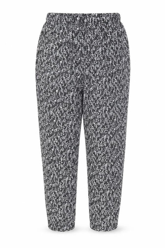 Classic Womens Black Geometric Polyester Trousers Size 12 Regular