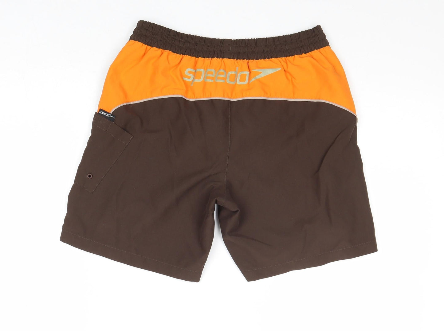 Speedo Boys Brown Colourblock Polyester Sweat Shorts Size L Regular