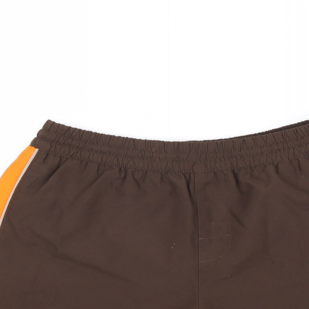 Speedo Boys Brown Colourblock Polyester Sweat Shorts Size L Regular