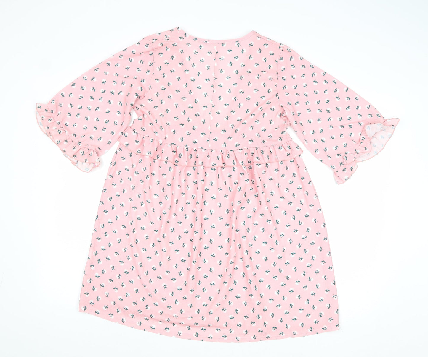 I SAW IT FIRST Womens Pink Floral Polyester A-Line Size 10 V-Neck Pullover