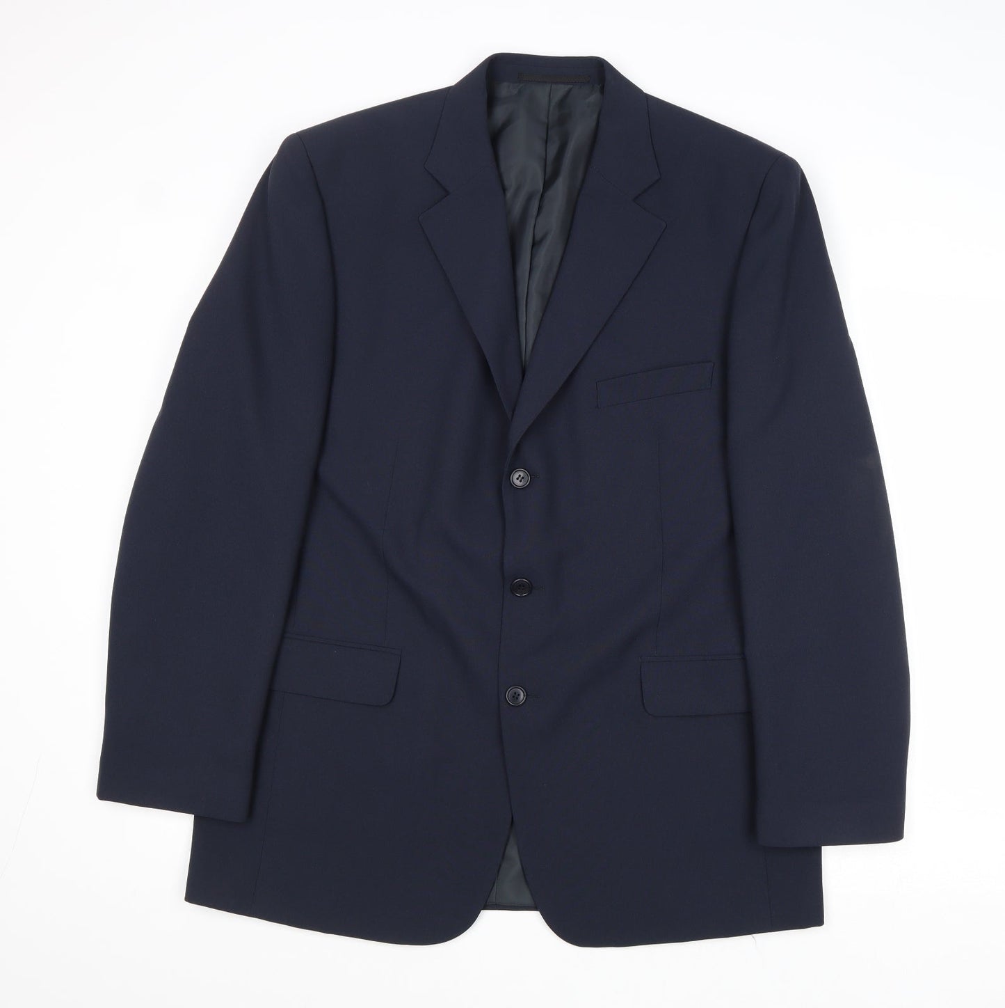 Dimensions Mens Blue Polyester Jacket Suit Jacket Size 40 Regular