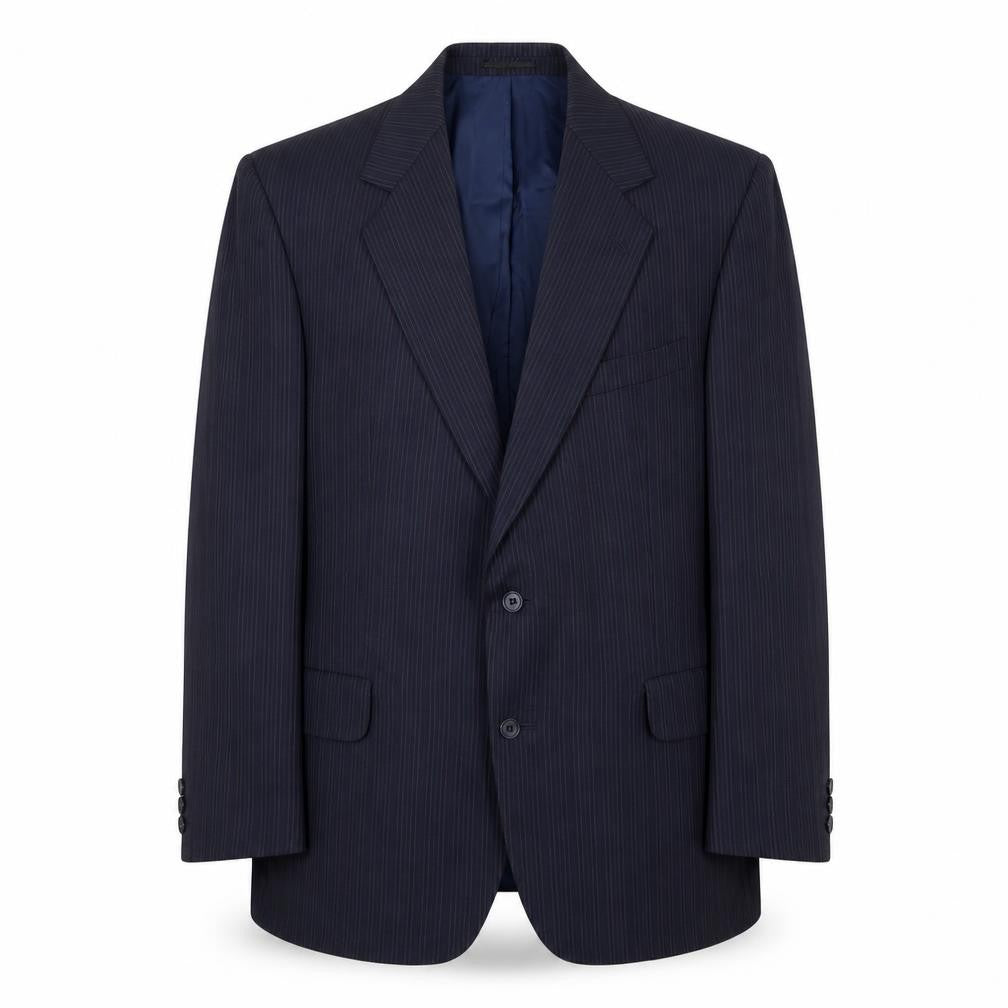 Charles Hobson Mens Blue Striped Wool Jacket Suit Jacket Size 40 Regular