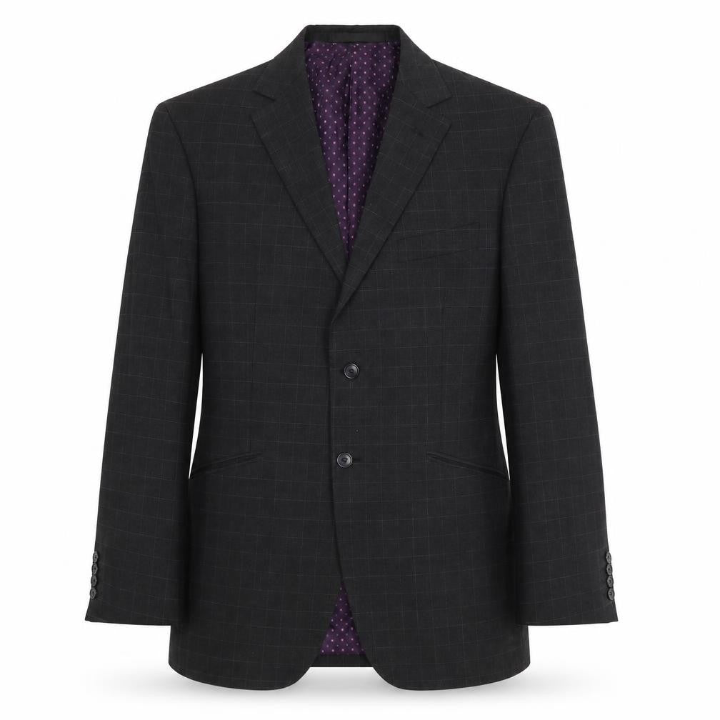 Marks & Spencer Mens Grey Striped Polyacrylate Fibre Jacket Suit Jacket Size 40 Regular