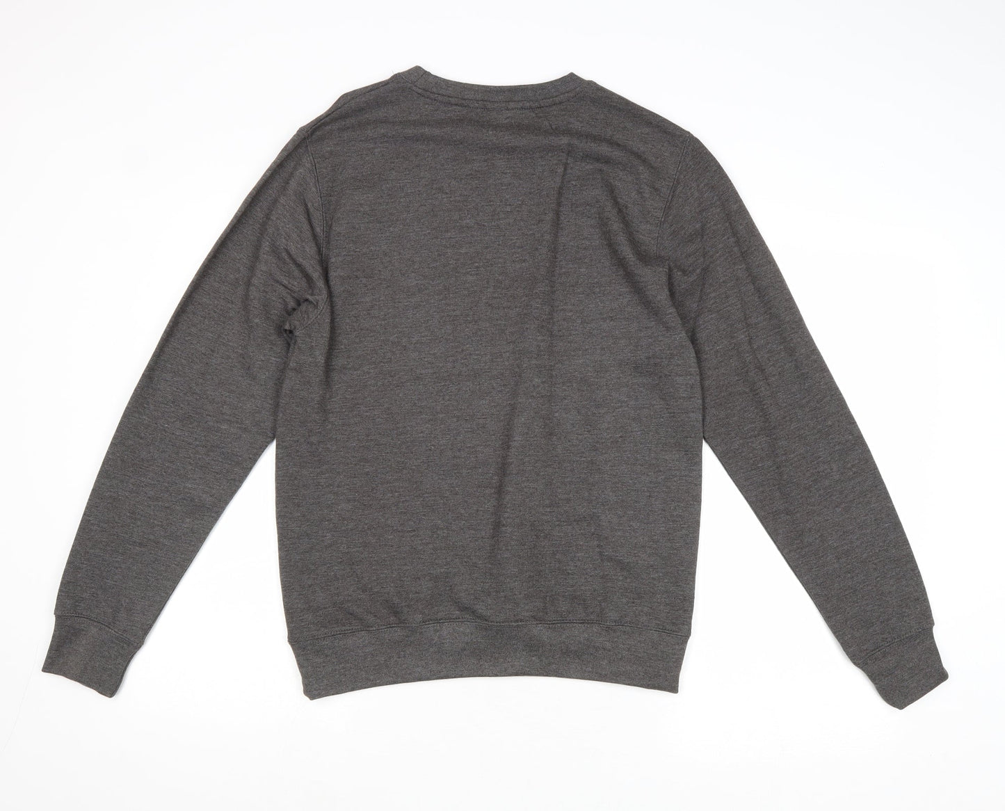 Just Hoods Mens Grey Cotton Pullover Sweatshirt Size S - Lights Out And It's Ho Ho Ho