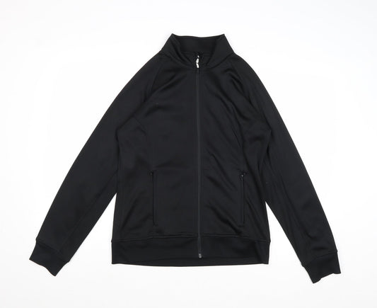 Aiuir Mens Black Polyester Full Zip Sweatshirt Size M Zip - Logo