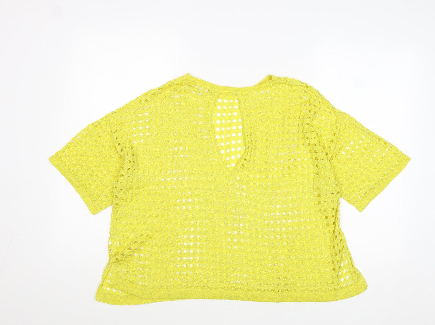 River Island Womens Yellow Round Neck Viscose Pullover Jumper Size XS
