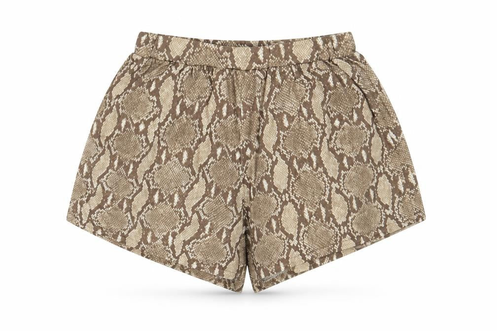 Boohoo Womens Brown Animal Print Polyester Basic Shorts Size 10 Regular Pull On - Snake Skin Print