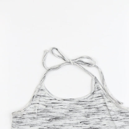 New Look Womens Grey Geometric Polyester Cropped Tank Size M Halter